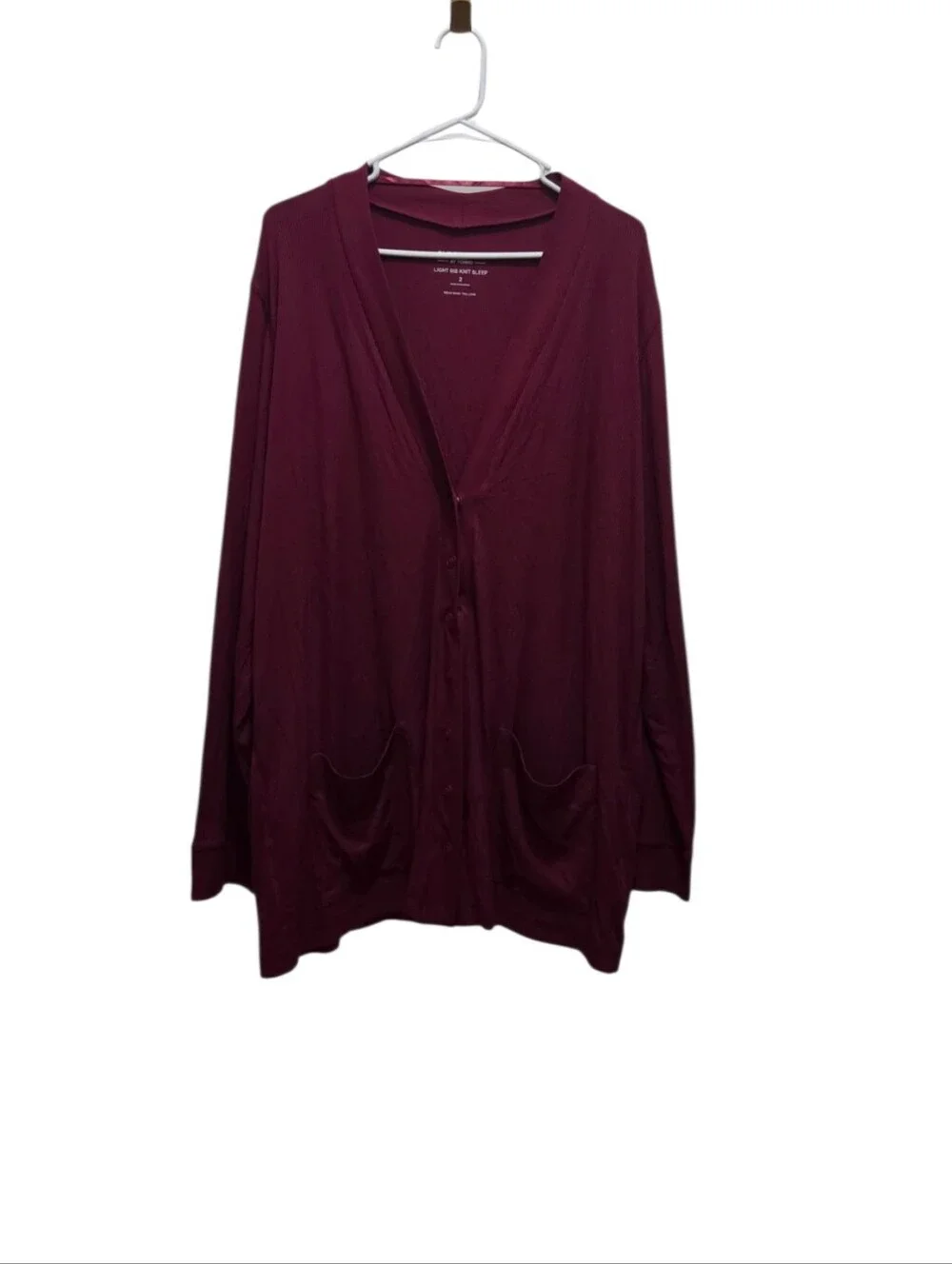 Torrid 2X 18-20 Super Soft Rib Snap Front Cardigan Red Plum NWT Plus Size